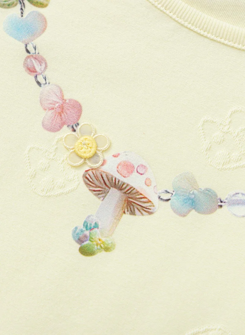 Balabala Yellow Toddler Girls Round v-neck long-sleeved T-shirt for Women | Best Price UAE